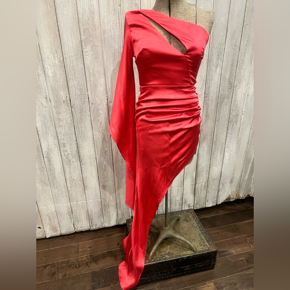 Furnanda Hot Pink Satin Dress